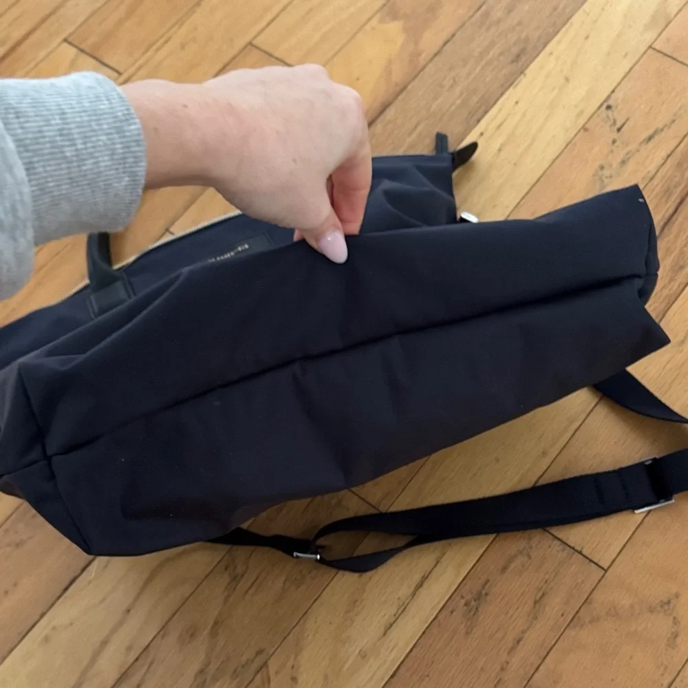 WANT Les Essentiels | O’Hare | Navy Tote Bag | Leather Trimmed